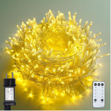 BIUDN Vandeniui atsparūs pasakų žibintai Lauko 600 LED 30 m šiltos baltos spalvos pasakų žibintai su 8 režimais, 4 ryškumo lygiais ir laikmačio funkcija, skirti LED pasakų žibintams, tinkantys vestuvėms, vakarėliams, šventėms ir kt.