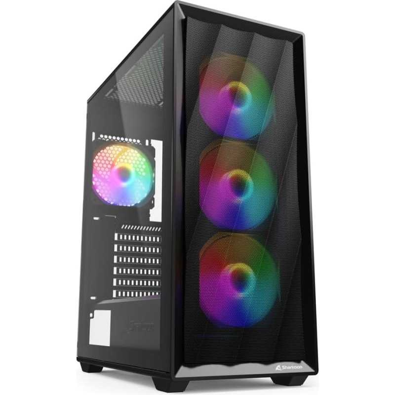 Sharkoon VK4 Rainbow Black, ATX kompiuterio korpusas