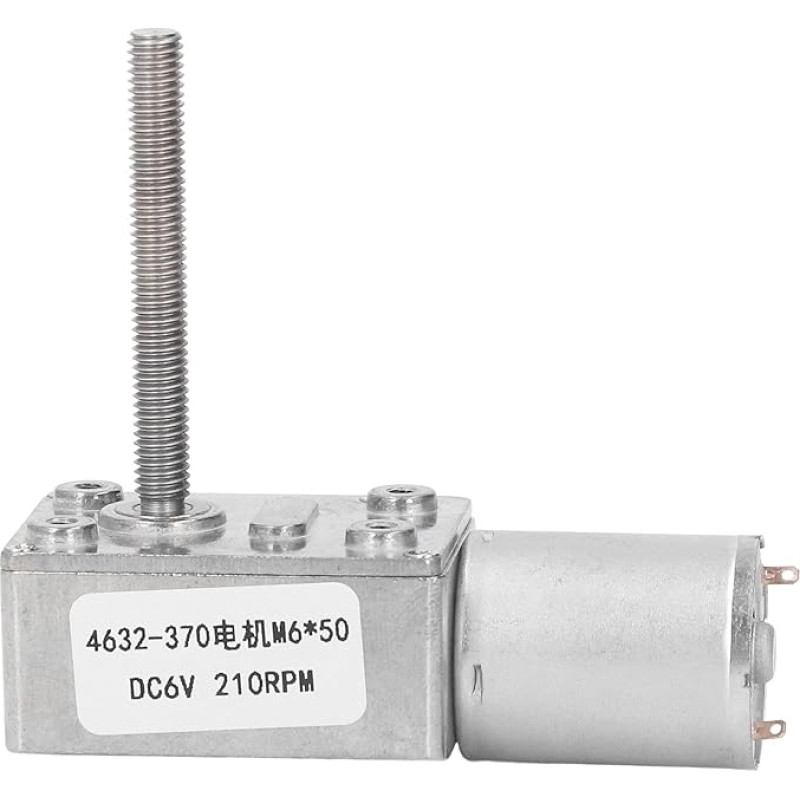 DC -Zahnradmotor 6 V 210 U/min großer Torsion CW CCW niedriger Rausch -Reduktion Motor mit Messingspulen Verschleiß Zahnrad Aluminiumlegierung M6 x 50 mm