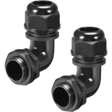Cable Gland M25 90 Degree Waterproof Plastic Nylon Elbow with Lock Nut and Gaskets for 13-18mm Diameter Cable Wire