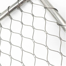304 Edelstahl-Mesh-Hardware-Tuch, 10 x 10 cm, lankstus Kabel-Balustrade, Tierbarriere, dehnbar, Gartenzaun, Bauernhof-Dekoration, Begrenzungsschutz (2 mm Draht, 0,6 x 1 m)
