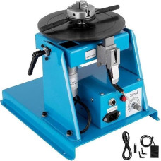 5/10kg Mini Semi Automatic Rotary Welding Positioner, Rotary Table, Tilting Table 0-90° with 3-Jaw Lathe Chuck for Ring Welding, Improve Efficiency