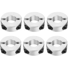 Dvigubo skylėto koto apykaklė, 13 mm skylė, dviejų dalių spaustuko apykaklė, 30 mm išorinis skersmuo, 10 mm storis, aliuminio lydinys, varžto tarpas, 6 vnt. pakuotė