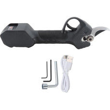 Qcwwy Galingos elektrinės žirklės, įkraunamos akumuliatorinės žirklės, ilgai veikiantis akumuliatorius, aukščiausios kokybės ašmenys gėlių šakoms (juodos spalvos)