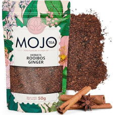 Mojo Tea Rooibos Tea with Ginger - Flavored Loose Herbal Tea Caffeine Free & Warming - Sweet Spicy Redbush Tea with Natural Flavour - 50g