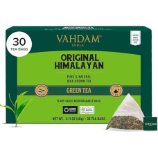 VAHDAM, Green Tea from the Himalayas (30 Pyramid Tea Bags), Loose Leaf Tea Bags