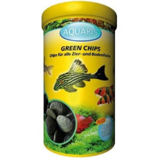 AQUARIS Green Chips Akvariumo žuvų maistas šamams 125g 250ml Žuvų maistas šamams ir dugninėms žuvims Lengvai įsisavinamas ir nedrumsto vandens. Visavertis maistas sveikam vystymuisi