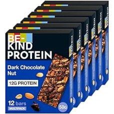 BE-KIND Protein Dark Chocolate Nut 6 x 12 x 50 g, šokoladinis batonėlis, riešutų batonėlis, vaisių batonėlis, be glitimo