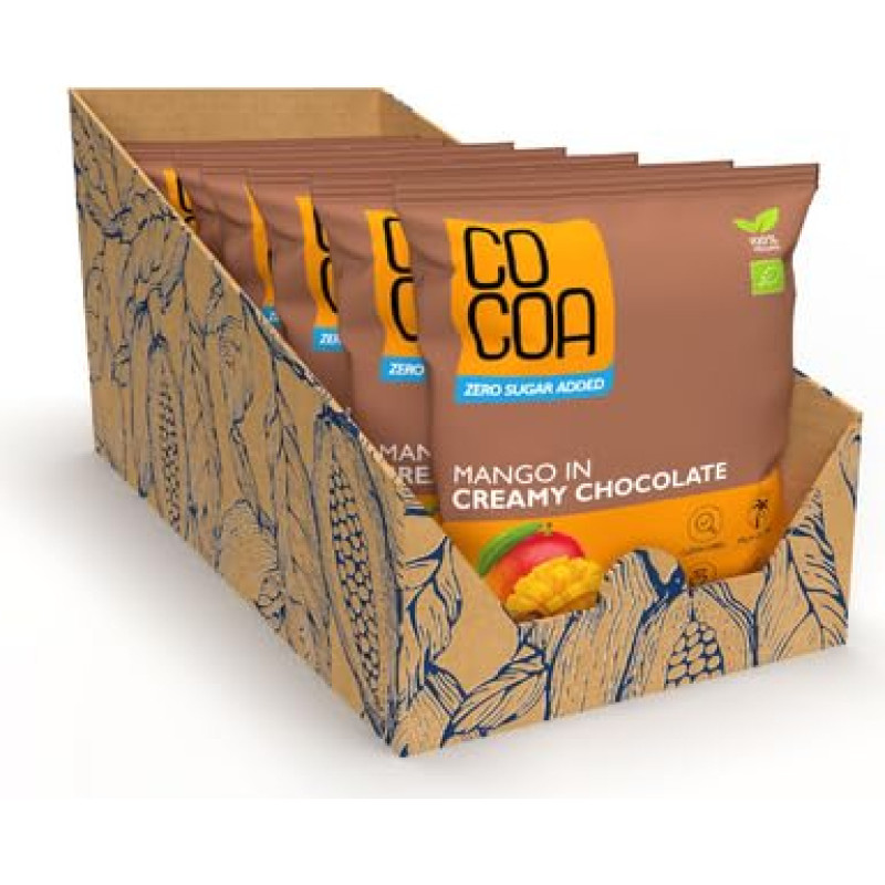 Šokoladinis mangas kreminiame šokolade Ekologiška dėžutė 7 x 70 g (490 g)/0 % pridėtinio cukraus