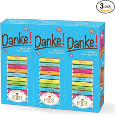 Heidel Danke Milk Chocolate Plates 3 x 80 g, per pack of 16 mini boards, 5 g each, various thank you notes, exquisite gift idea