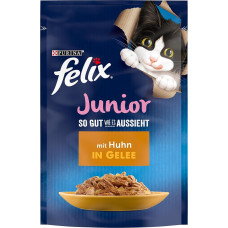 FELIX As Good As It Looks Junior Kitten Wet in Jelly su vištiena, 26 vnt. (26 x 85 g)
