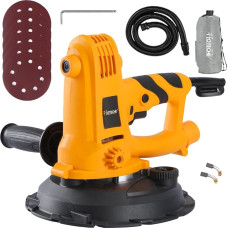 Hoteche 800 W 180 mm Wall Sander, Drywall Sander with Suction 220-240V 50/60Hz High Performance Motor 1200-2300rpm Accessories Including Carbon Brushes S5 Allen Tool Set Sandpaper
