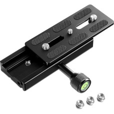 NEEWER 120 mm greitojo nuėmimo plokštelė su gnybtų adapterių rinkiniu, 3/8 colio ir 1/4 colio varžtais, gulsčiuku, 3/8 colio ir 1/4 colio varžtų adapteriu, suderinama su 
