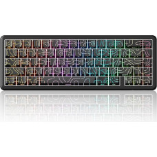 ATTACK SHARK X65 HE magnetinio jungiklio greitojo paleidimo klaviatūra, 65% laidinė žaidimų klaviatūra su 8000 Hz diskretizavimo dažniu, 0,01 mm RT tikslumu, PBT klavišais, QMK tvarkykle, RGB (juodi kontūrai)