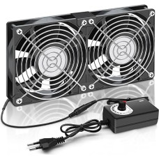 RUIZHI 240 mm Case Fan 12 V PC Fan - Computer Fan Adjustable Wind Speed, AC 220 V - 240 V, 2750 RPM, for PC Laptop, TV, Radio, Router, Double Fan