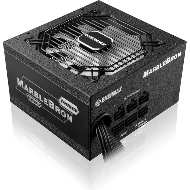 Enermax MARBLEBRON ATX ARGB žaidimų kompiuterio maitinimo šaltinis 850W 80Plus Bronze (pusiau modulinis), EMB850EWT-RGB, juodas