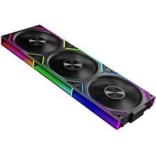 Jungle Leopard Interstellar-V2RS Daisy Chain RGB PC Fan 120 mm Pack of 3, 1850 RPM/68CFM/2.4 mmH2O, 5V3PIN ARGB and 12V4PIN PWM Fan (Black Reverse Blade)