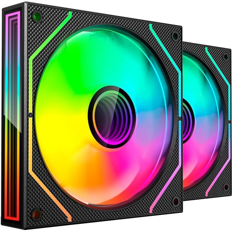 MARS GAMING MF-3DPROX2, 2x PWM 120 mm ventiliatorius, ARGB Triple Infinity Mirror 360° apšvietimas, PWM valdymo sistema, FDB guolis, kompiuterio ventiliatorius, visiškai suderinamas su ARGB, juodas