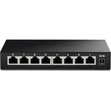 TRENDnet TEG-S380 8-Port Unmanaged 2.5G Switch, 8-Port 2.5GBASE-T, 40Gbps Switching-Kapazität, Abwärtskompatibel mit 10-100-1000Mbps Geräten, Lüfterlos, Wandmontage