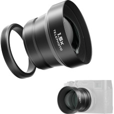 Freewell 1.5X Telephoto Lens Compatible with Fuji X100VI X100V, Improved Zoom and Lightweight Design (Black)