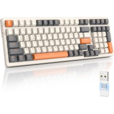 MAGIC-REFINER RK96 belaidė mechaninė žaidimų klaviatūra, dviejų režimų 2.4G belaidis ryšys / Bluetooth, 