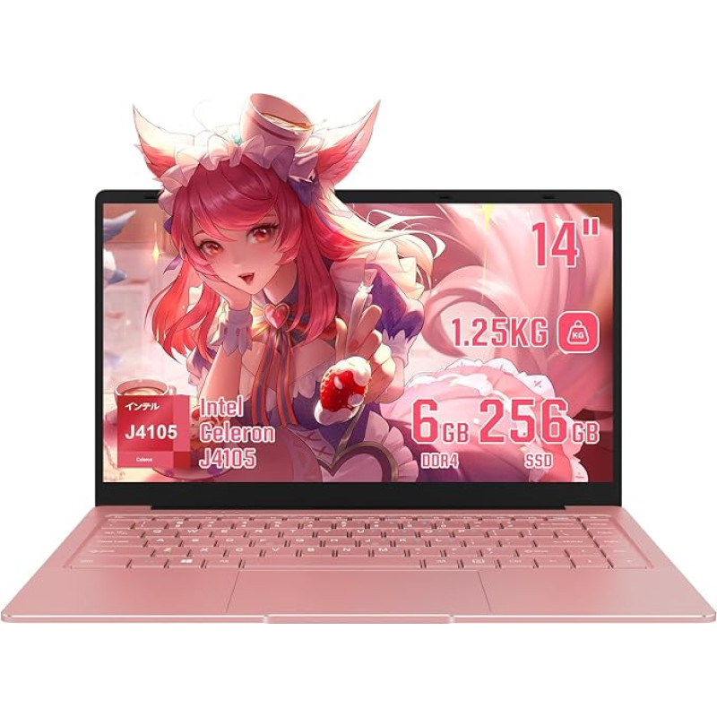 14 colių itin plonas lengvas nešiojamasis kompiuteris | Celeron J4105 procesorius | 6 GB DDR4 RAM | Windows 11 Pro | Itališko išdėstymo klaviatūros apsauga | Idealiai tinka studijoms ir darbui (6+256GB)
