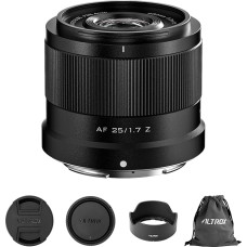 VILTROX AF 25mm F1.7 objektyvas Nikon Z-Mount, f/1.7 APS-C didelės diafragmos automatinio fokusavimo fiksuoto židinio nuotolio objektyvas, suderinamas su Nikon Z-Mount fotoaparatais Z5, Z50, Z6, Z6II, Z7, Z7II, ZFC, Z30, Z9, Z8, ZF