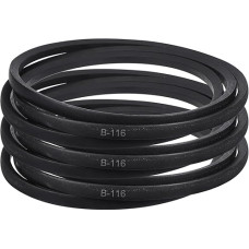 sourcing map B-116 Classic gewickelter Keilriemen, 302,3 cm Außenumfang, umwickelt, industrieller Gummi-Keilriemen, B-Profil-Keilriemen für industrielle Maschinenausrüstung, schwarz, 3 Stück