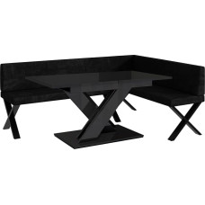 MEBLINI Kampinis suolas valgomajam su išskleidžiamu stalu - Virtuvės suolas - Valgomojo kampas - Virtuvės poilsio zona - 