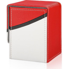 Deoyibu Deck Box 100 for Commander TCG, Deck Box PU and Magnetic Design Card Box, Trading Card Box, Compatible with Trading Card Games, MTG Cards, Yugioh Cards etc. Red