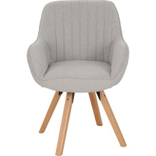 MEUBLE COSY Dining Room Chairs Rotatable 1 Piece Kitchen Chair Upholstered Chair Swivel Chair with Armrest Chair Makeup Chair Made of Fabric Solid Wood Legs for Dining Room Living Room Study Beige