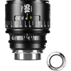 7artisans 105mm T2.1 Infinte serijos profesionalus rankinis viso kadro kino objektyvas, suderinamas su PL bajonetu, skirtas fotografijai ir filmų gamybai (juodas)
