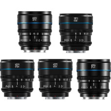 SIRUI Night Walker Cine Lens with Manual Focus Set, 16 mm, 24 mm, 35 mm, 55 mm, 75 mm, T1.2 Lens with Large Aperture and S35 Frame Prime Lens for E Mount FX30, ZV-E10, A6400, A6700 (Black)