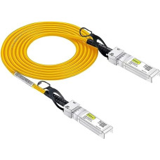 [Yellow] 10G SFP+ DAC Cable 0.5 m (1.65 ft), Twinax SFP+ Cable for Cisco SFP-H10GB-CU0.5M, Meraki MA-CBL-TA-0.5M, Ubiquiti UniFi, D-Link, Supermicro, Netgear, Mikrotik, Open Switches