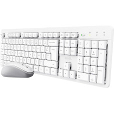 Trust Ody II Französisches AZERTY-Layout Tastatur und Maus Set Kabellos Weiß