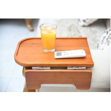Premium-Bambus-Sofa-Armlehnentablett - Holz-Couch-Armlehnen-Ablage und Clip-on-Tablett für Sofa, Fernseher, rutschfest, für Getränke, Snacks und Abendessen, faltbar und flexibel für verschiedene