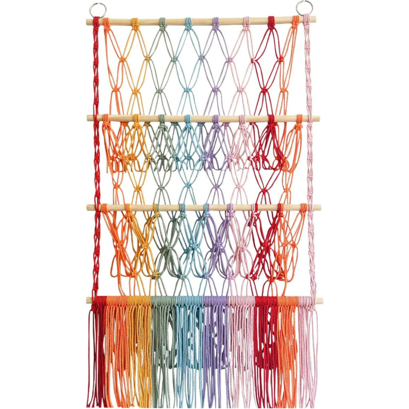 Zunishaone virš durų organizatoriaus Boho žaislų organizatorius 3 pakopų kūdikių kambario žaidimų kambarys vaikų miegamasis mergaičių kampinis plotas saugojimas