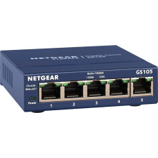NETGEAR GS105UK 5 prievadų nevaldomas Gigabit Ethernet komutatorius