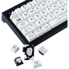 Tsungup Custom Keycaps, 151 klavišų PBT Keycaps Cherry Profile White Keycaps Set for 60% Keyboard, suderinamas su Cherry MX klavišais ISO išdėstymo mechaninei žaidimų klaviatūrai