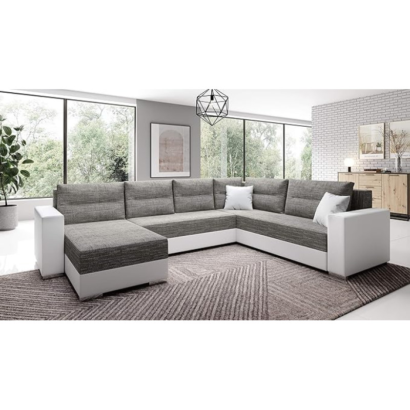 Generisch Kapitono U formos sofos komplektas su miego funkcija Gyvenamasis kraštovaizdis