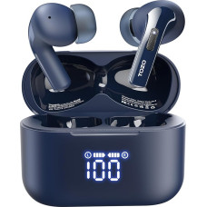 TOZO T20 Headphones Wireless Bluetooth 5.3 Bluetooth Headphones IPX8 Waterproof In-Ear Earphones with LED Display, App Control, 48.5 Hours Battery Life, Dual Mic Noise Cancelling Headphones - Blue