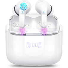 Bluetooth Headphones, Wireless Bluetooth 5.3 In-Ear Headphones with 4 Microphones, 2024 Wireless Headphones ENC Noise Cancelling Earbuds with USB-C, 40H Deep Bass, IPX7 Waterproof Earphones