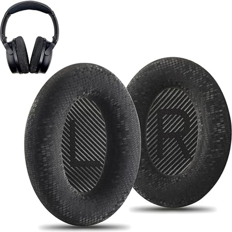 AHG QC35 Replacement Ear Pads Compatible with Bose QuietComfort 35 / Bose QC35 / Bose QC35 ii Headphones (Mosaic), Premium Protein Leather, Thick, Flexible, High Density Foam, High Comfort