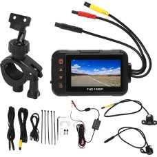 Motorcycle Recorder, 3 Inch Motorcycle Dash Cam 1080P Front Rear Video Driving Recorder Loop Recording G-sensor Parking Monitoring Waterproof Action Camera