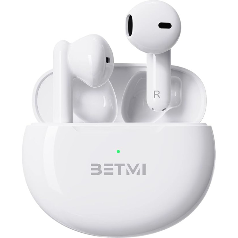 BETMI - True Wireless Earbuds - In-Ear Bluetooth 5.3 Headphones - 40 Hours Playtime, IPX5 Waterproof TWS with Dual Microphone for Sports, Lightweight Headphones for Android iOS/iPhone - Black