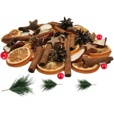 Super Idee Christmas Pot Pourri 200 g with Cinnamon Sticks, Lemon Slices, Pine Cones, Wooden Mango, Birch Stars and Berries Christmas Crafts Advent Wreath Advent Table Decoration Confetti Decoration