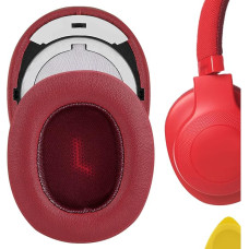 Geekria QuickFit Replacement Protein Leather Ear Pads for JBL E55BT Headphones Ear Pads Ear Pads Ear Cups Repair Parts (Red)