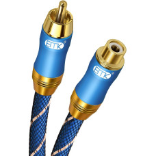 Subwoofer Cable, EMK Digital Coaxial Cable RCA Gold-Plated Connector Audio Cable for Subwoofer, AV Receiver, Amplifier, Home Cinema (Rca Extension Cable Blue, 2 m)