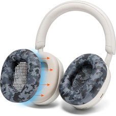 WC SweatZ XM5 - Protective Ear Pad Sweat Covers Compatible with Sony WH1000XM5 Made by Wicked Cushions | Sweat Proof & Easy Washable in Gym | Black Camo