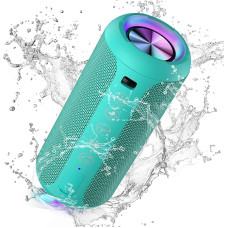 Ortizan Bluetooth Speaker, Bluetooth Box with LED Light, Portable Mini Music Box with Hands-Free Function, IPX7 Water Protection and 360° Surround Sound, Wireless Outdoor Speaker with AUX, TF